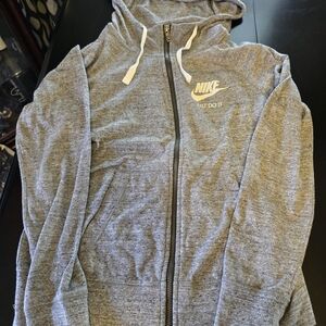 Nike Just Do It Full Zip Hoodie‎ - Women's Small - Gray - Logo Lightweight